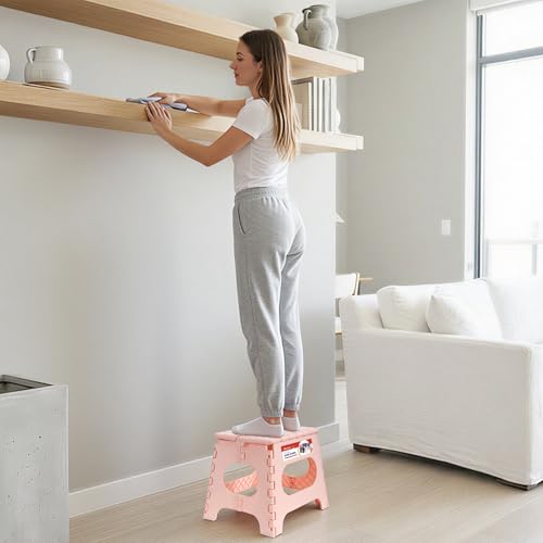 11" Folding Step Stool for Kids (Light Pink / 11 Inch( Pack of 1))