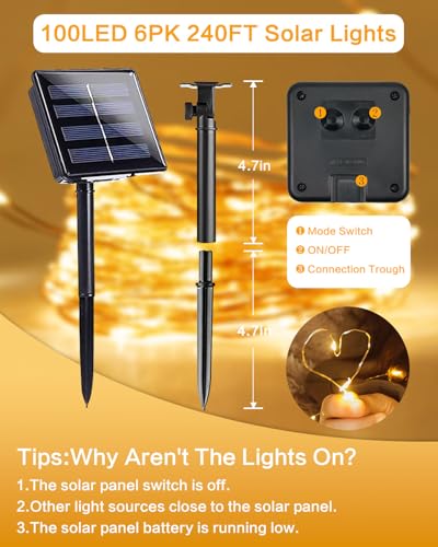 Solar String Lights Outdoor (6 Count)