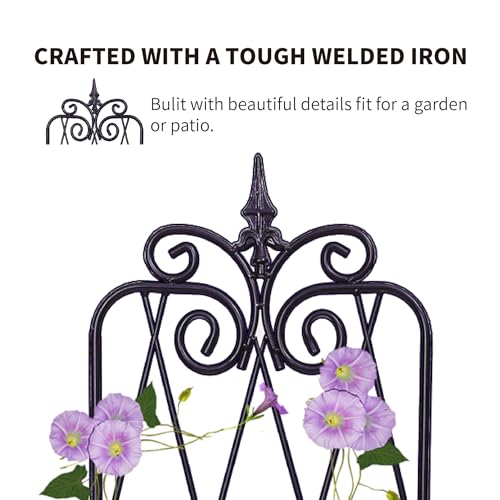 Garden Trellis for Climbing Plants 59inch x15inch Rustproof Metal Vine Trellises for Outdoor Climbing Plants Support Structures A