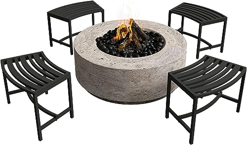 Heavy Duty Curved Fire Pit Bench Set of 4 (4 Count)