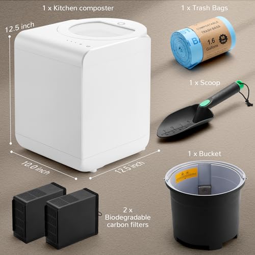 R500 V Electric Composter (White / Visual Glass Cover)