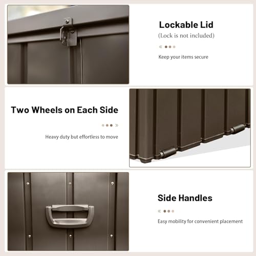 Outdoor Metal Storage Deck Box Waterproof 120 Gal Patio Pool Deck Box