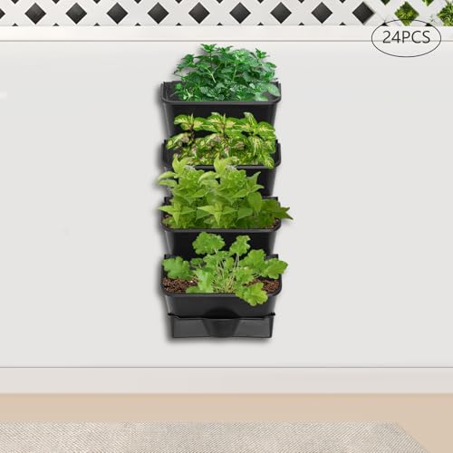 Vertical Wall Planter with 24 Pots