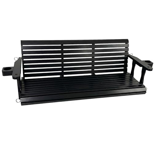 Wooden Porch Swing 3 (Iron Black / 5.5 FT Extra Large)