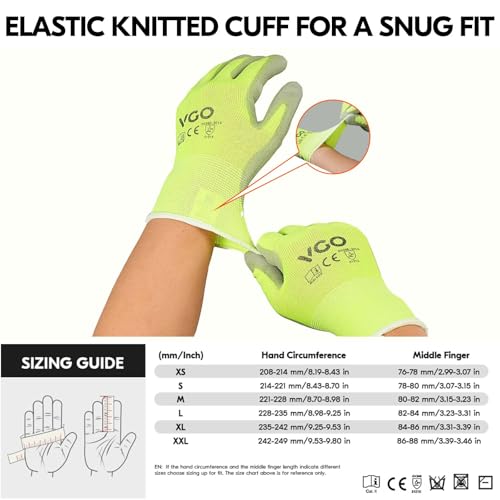 15Pairs PU Coated Safety Work Gloves (15 Count)