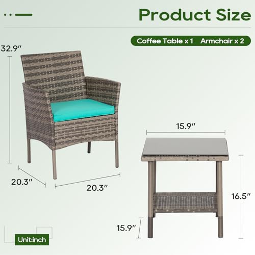 3 Piece Patio Furniture Set (3 Count)