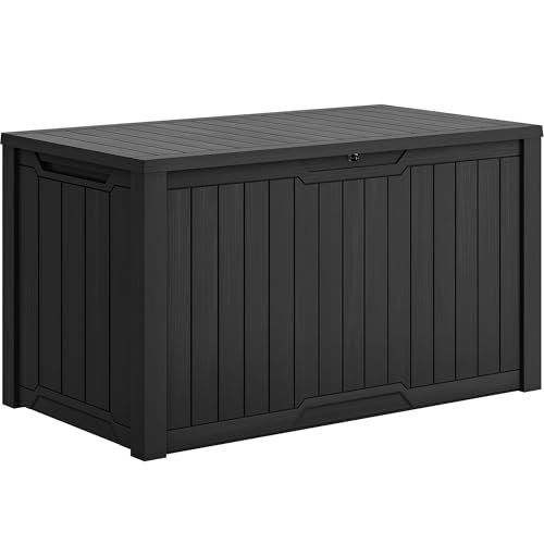 XXL 230 Gallon Large Outdoor Storage Deck Box for Patio Furniture (Black / 230 Gallon)