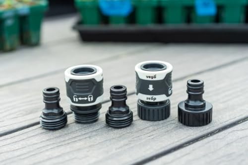 Garden Hose Fitting Quick Connector Set with Water Stop & Lock Feature Quick Release Kit Hose Fittings and Adapters (5 Count)