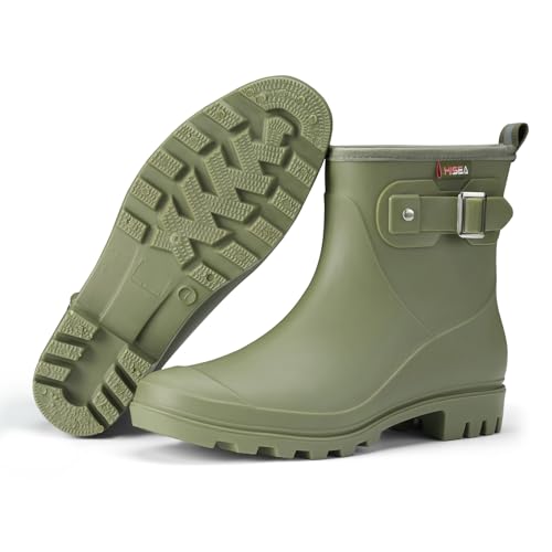 Women's Waterproof Short Rain Boots Ankle Rubber Garden Shoes