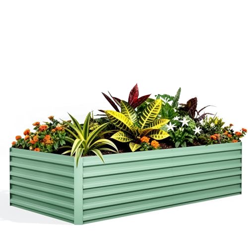 8x4x2ft Galvanized Raised Garden Bed Outdoor