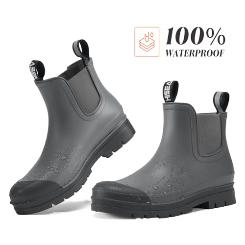 Women's Short Rain Boots Waterproof Ankle Chelsea Boots