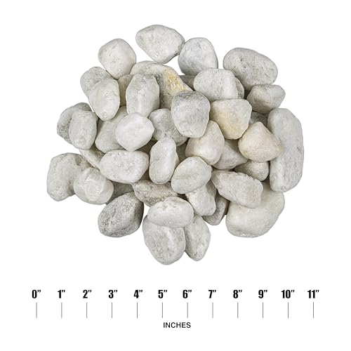 Natural White Tumbled Decorative Pebbles Landscape Stone 40 lb (640 Ounce)