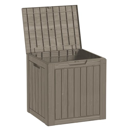 35 Gallon Small Waterproof Outdoor Storage Box (Coffee / 35 GAL)