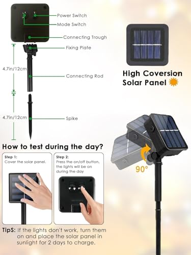 Solar Christmas Lights Outdoor 4 Pack 132FT 400LED Fairy String Lights Blue (Blue / 4 pack)