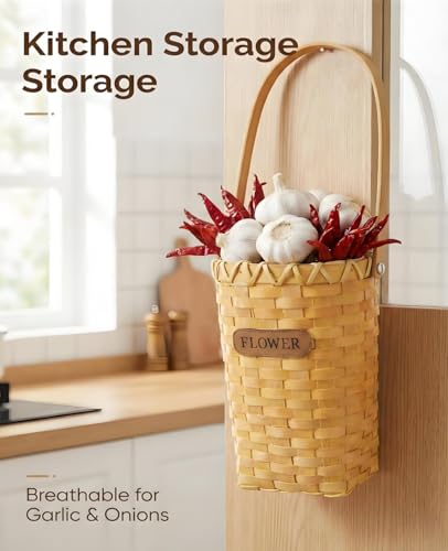 Woven Hanging Basket for Wall Door (Cone-Shaped)
