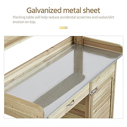 Potting Bench Outdoor Potting Table with Storage