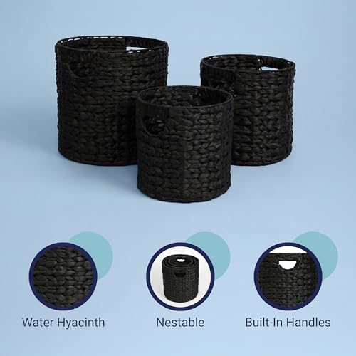 Avery 3 Piece Cylinder Nesting Baskets 13" (Black)