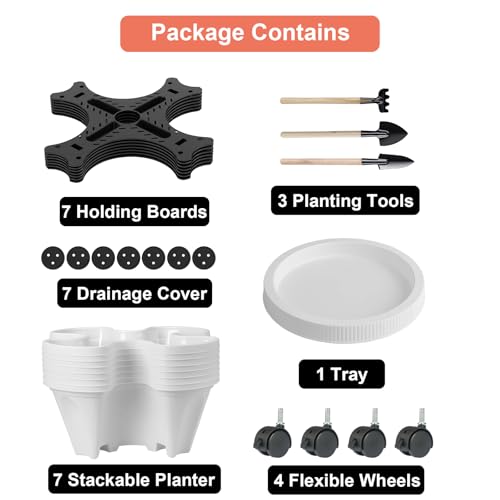 Vertical Planter Tower (White / 7 Tier)