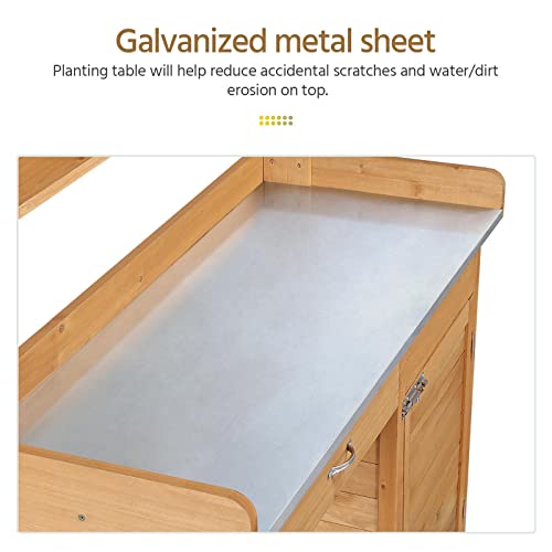 Potting Bench Outdoor Potting Table with Storage
