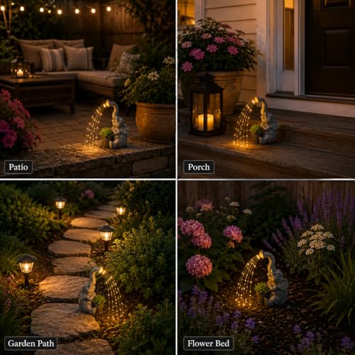 Solar Elephant Statue Lights