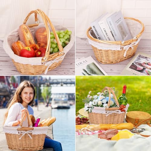 Natural Wicker Basket with Linen Lining