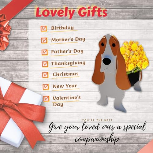 Basset Hound Dog Planter Pots
