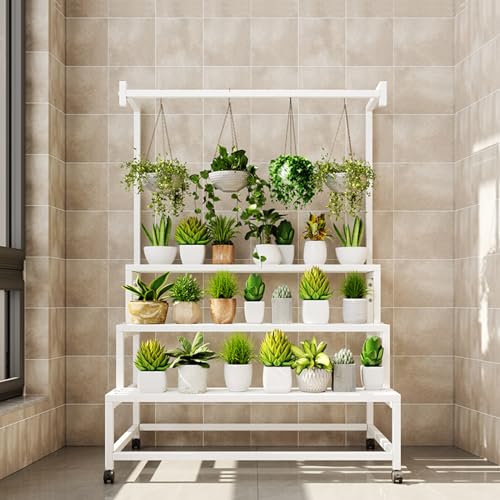 4 Tier Plant Stand on Wheels