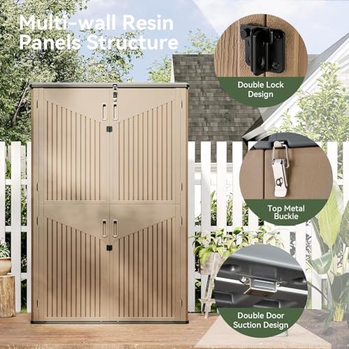 Outdoor Storage Shed (Brown / 64 Cu.Ft)