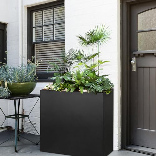 Metal Rectangular Planter Box 24" L x 10" W x 24"H Tall Metal Planter Box