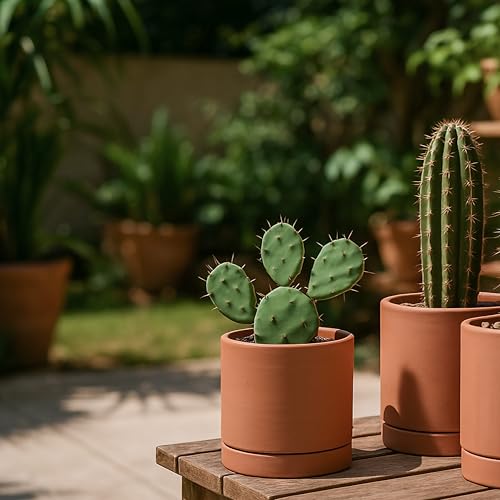 2 Pack Terracotta Plant Pots with Saucers (2 Count)
