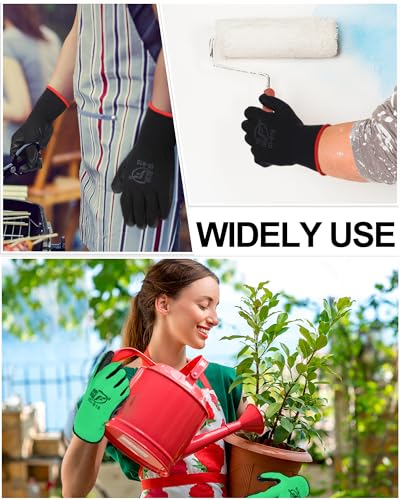 48 Pairs Gardening Gloves for Men Women Rubber Coated Safety Work Gloves Bulk for Gardening Construction Work (48 Count)