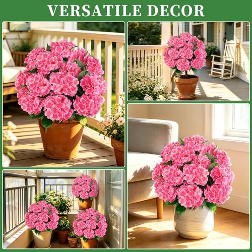 2 Pack 33" Artificial Topiary Ball Trees with Pink Hydrangea (Pink Hydrangea)