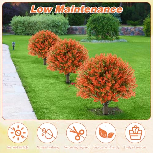 2 Pack 16 Inch Artificial Fall Boxwood Ball Topiary Trees (2 Count)