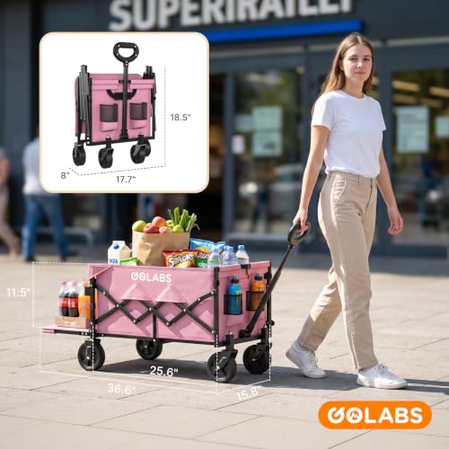 WA1 Collapsible Folding Wagon Cart (Wa1 Pink)