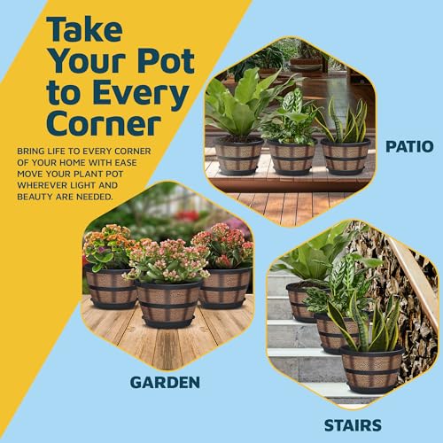 10 Inch Whiskey Barrel Planters Outdoor Pack of 25 (25 Count)