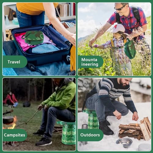 Collapsible Stool Chair with Padded Cushion Seat (Camouflage With Cushion)