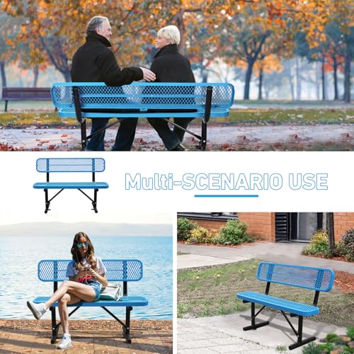 4Ft Outdoor Bench with Back Portable Frame