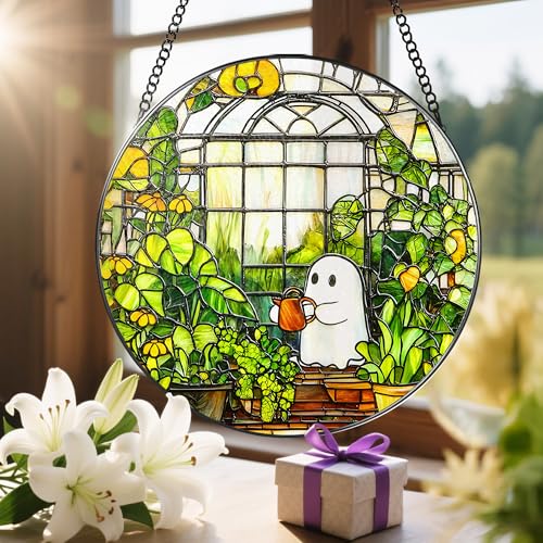 8'' Halloween Ghost Greenhouse Sun Catcher Ornament (Ghost)