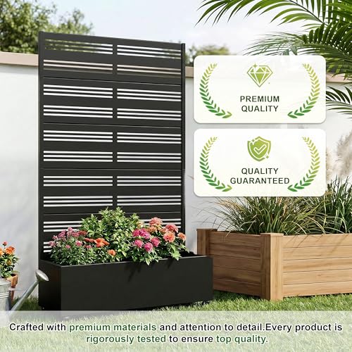 Metal Raised Garden Bed with Trellis and Wheels