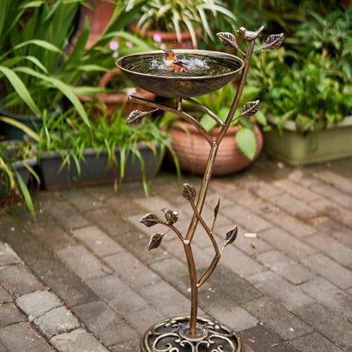 Diam 11.4" W x 31" H Cast Iron Pedestal Bird Bath