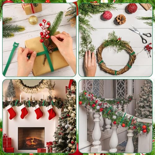100 Pcs Christmas Garland Ties 7.87Inch Adjustable Garland Twist Ties Green (100 Count)