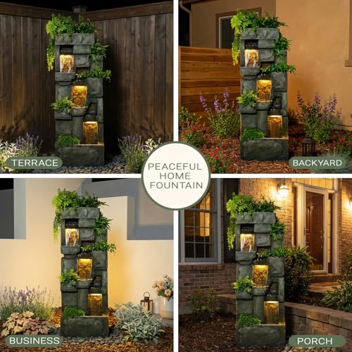 Water Fountain Outdoor 56.3 (Yellow Brown 56.3 Inch)
