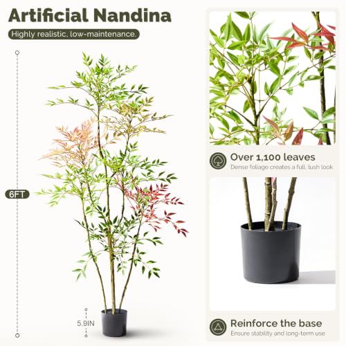 6ft Artificial Nandina Tree (Mixcolor / 6ft)