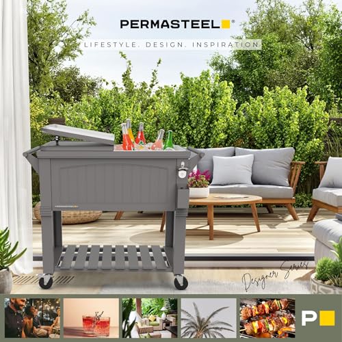 Party Cooler with Divider (80-Qt with Divider / Gray)