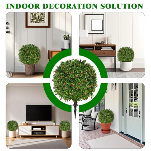 2 Pack Artificial Olive Topiary Tree (Olive)