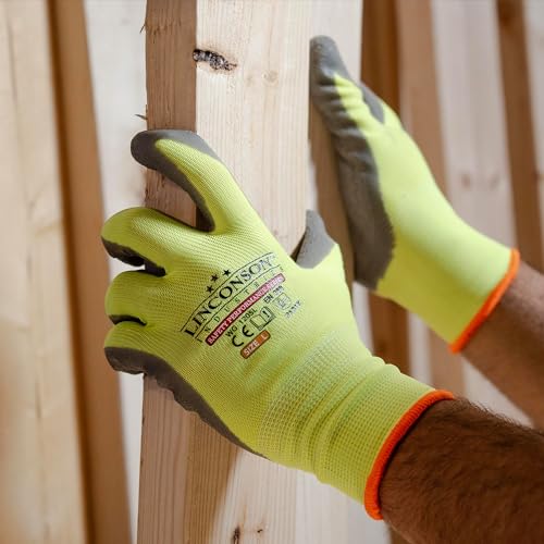 12 Pack Safety Performance Series Construction Mechanics Wrinkle Latex Work Gloves