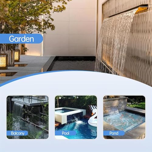 Pool Fountain Stainless Steel Pond Waterfall Spillway Kits for Indoor