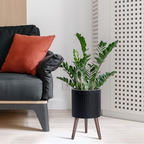 Planter Pot with Wood Stand