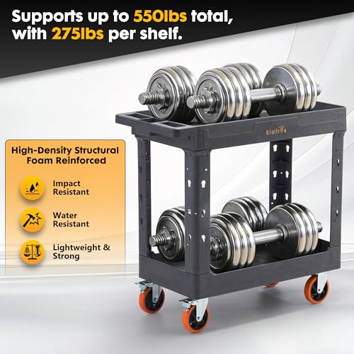 2 Tier Heavy Duty Utility Rolling Cart