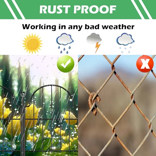 30 Pack Decorative Garden Fence (Black / 17 in(H))